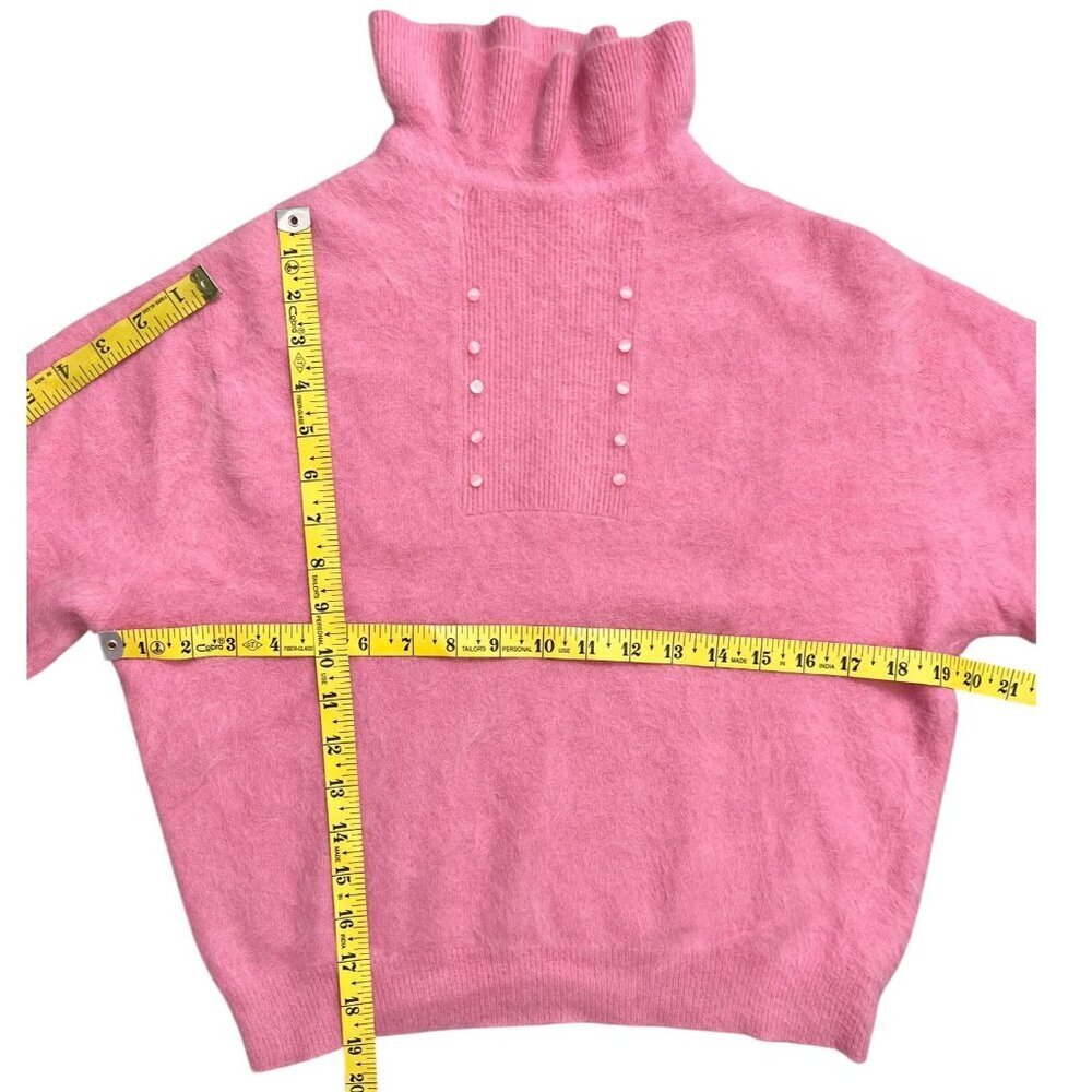 Vintage Toni Ann Pink Angora Wool Sweater Size 40 Fuzzy 1970s - Picture 8 of 9